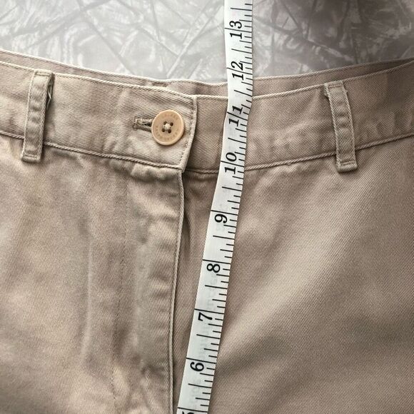 lauren jeans co ralph lauren size 8 tan high waisted shorts slat pockets preppy - Picture 10 of 11